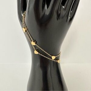 Gold Heart Charm Bracelet